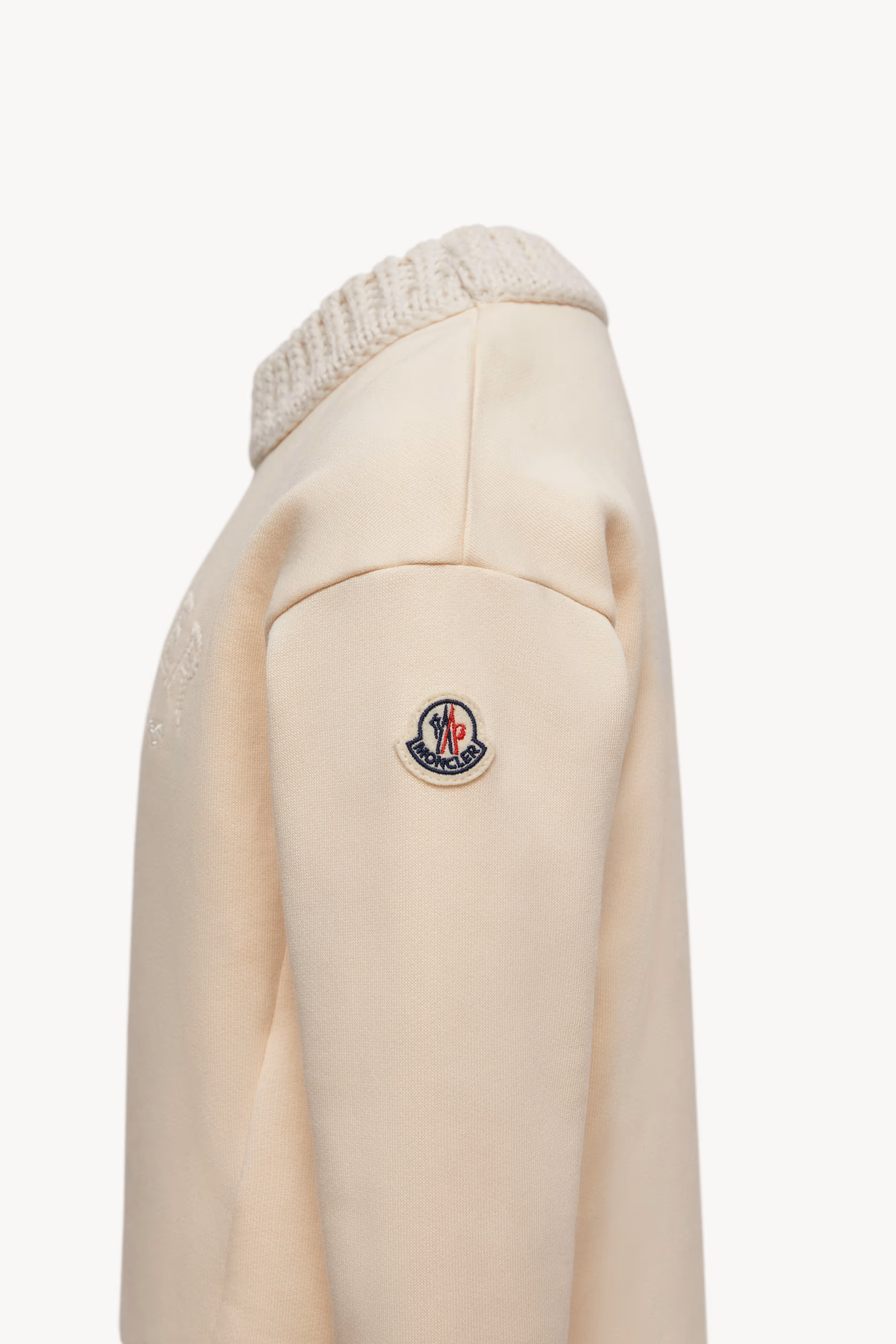 Sudadera de algodón con logotipo bordado Niña Blanco Marfil Moncler 2